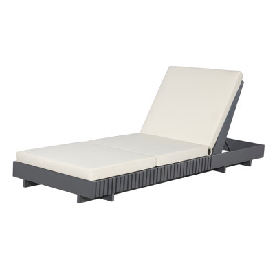 Turan Outdoor Acacia Wood Chaise Lounge Chair With Cushions