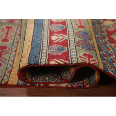 Striped Kazak Oriental Area Rug 7x10