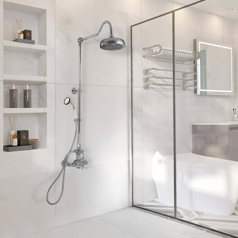 Système de douche thermostatique exposé (P1085) par Strom Living, Chrome