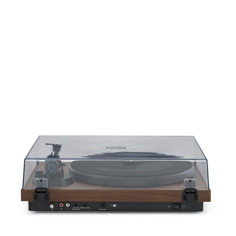 Portable 2 - Speed Turntable Decorative Record Player with Bluetooth, Walnut