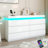 6-Drawer Dresser With Sliding Desktop & Power Outlet Storage Cabinet With Led Lights, Wide Chest Of Drawers With Charging Station, Organizer For Bedroom, Closet, Living Room-114852161
