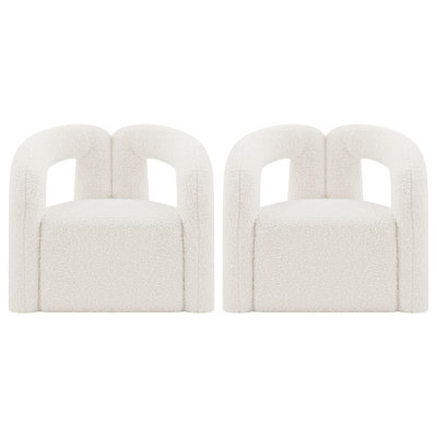 Fauteuil demi-tonneau blanc Darian