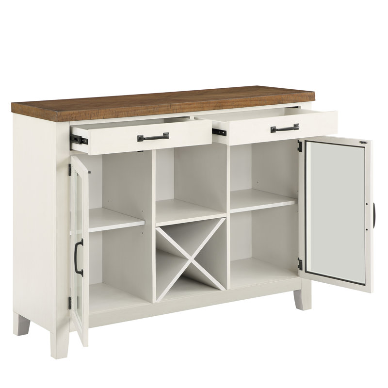 Knauss 52'' Sideboard, Milk White/Honey Brown