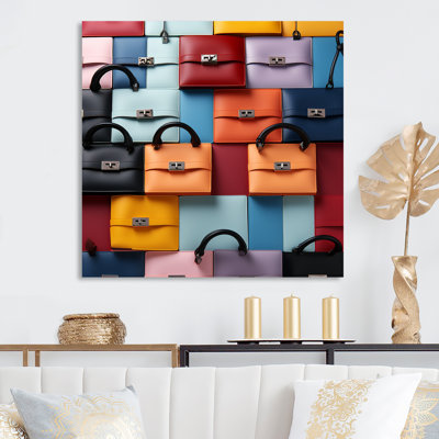 Motif coloré de sacs à main de mode I - art mural en métal Fashion Bag