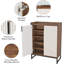 Range-chaussures 29,52 po brun et blanc avec portes, range-chaussures 5 niveaux-879025126