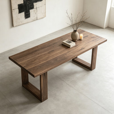Nut-brown Rectangular Solid Wood Dining table