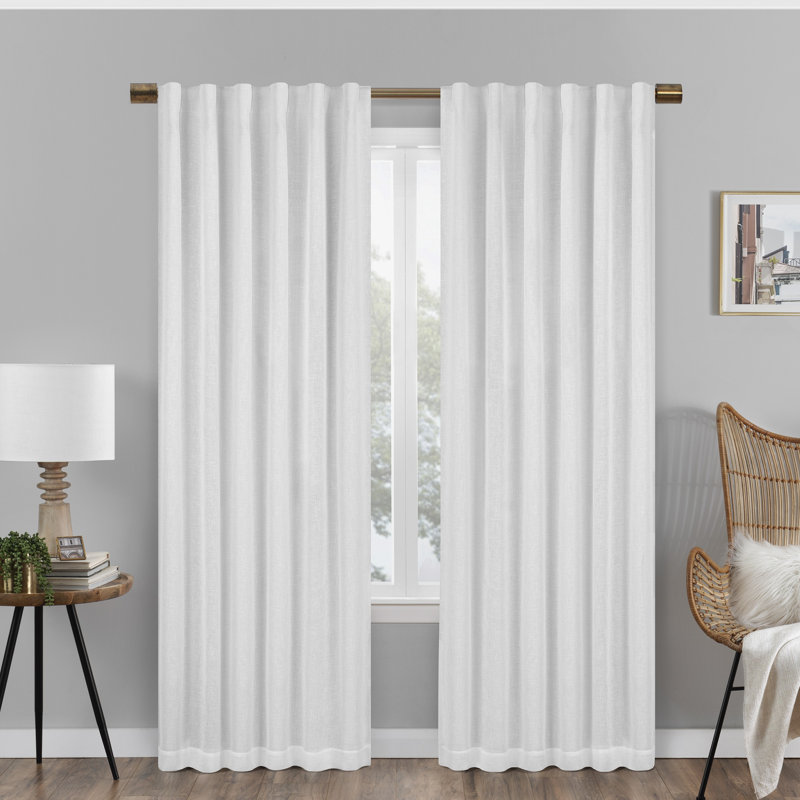 Blackout Curtain Single Panel, 50" W x 63" L, White