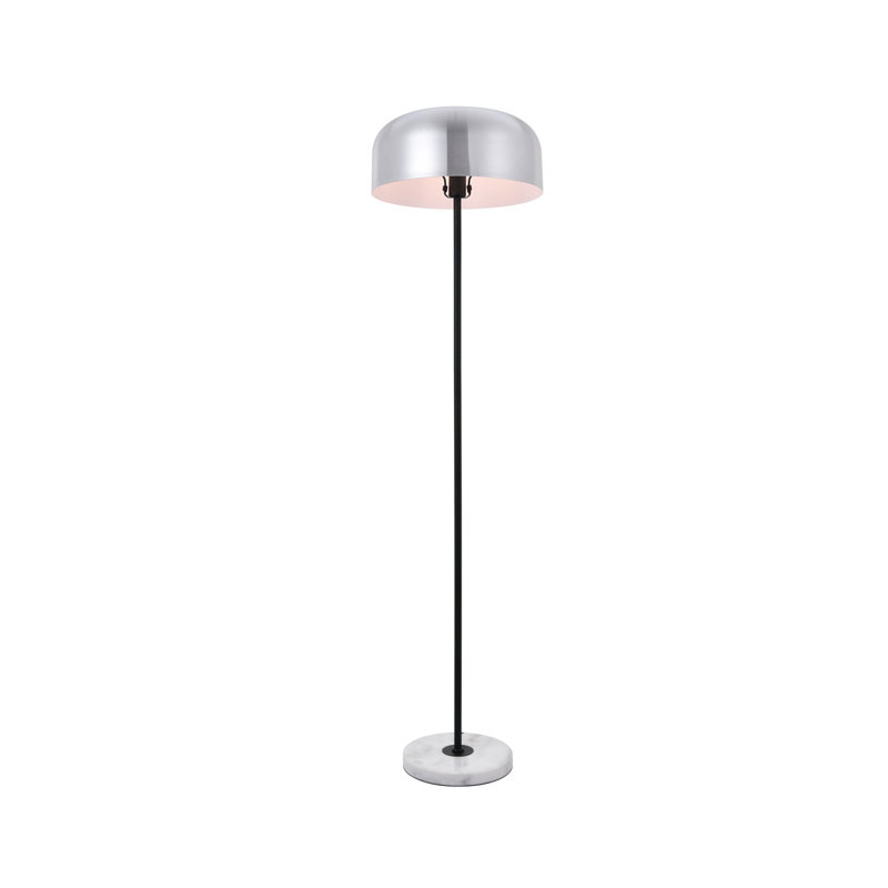 Lampe sur pied en nickel brossé 1 lumière 63 "H 63"