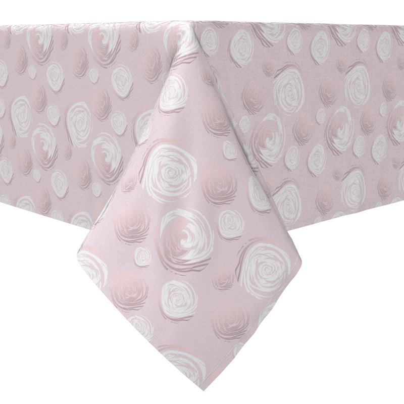 Rectangular Floral Cotton Twill Tablecloth