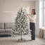 Sapin de Noël pré-illuminé de 1,80 m, sapin floqué, vert et blanc