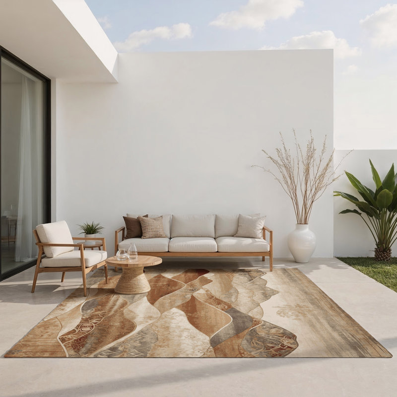 Tapis intérieur et extérieur Cascading Drift, Rectangle 1 pi 6 po x 2 pi 6 po