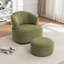 Fauteuil pivotant rembourré en polyester de 33 po de large Armelda-512362526