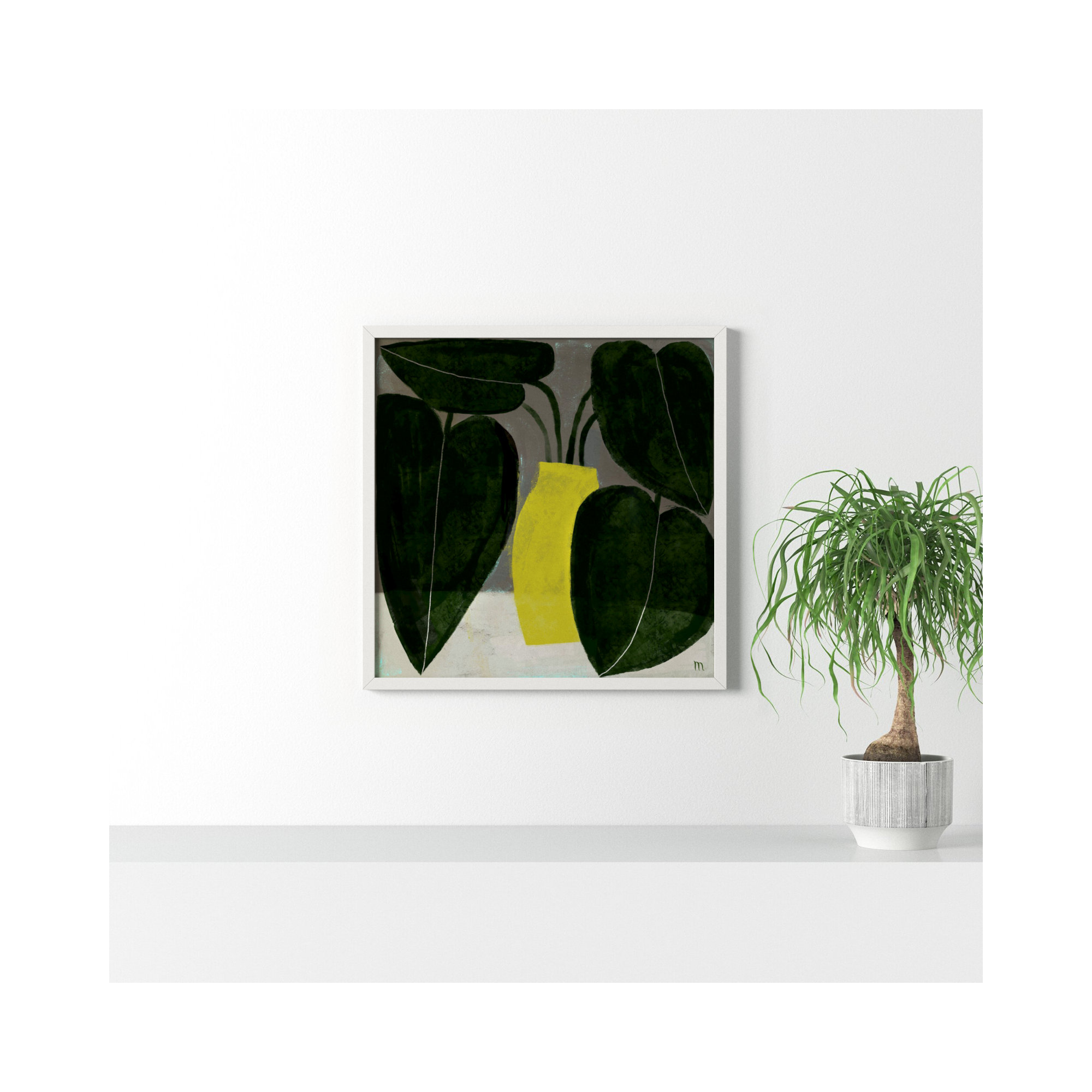 Plant #7 by StudioM, White, 30" H x 30" W x 1.25" D