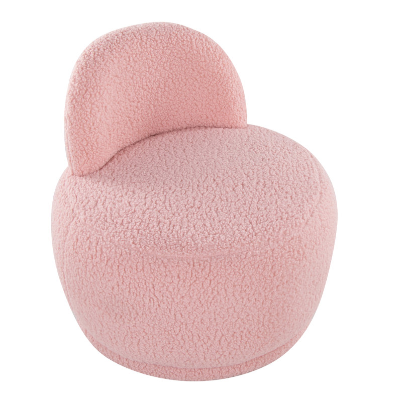Chaise d'appoint en tissu sherpa Alara, Tissu rose