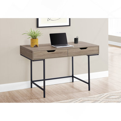 Bureau d'ordinateur moderne avec tiroirs de rangement pour le bureau personnel, poste de travail pour ordinateur portable avec un design contemporain et une fabrication durable.