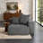 Upholstered Gray Corduroy Accent Lounge Chair with Pillow – Fully Compressed, No Assembly Required-133710724