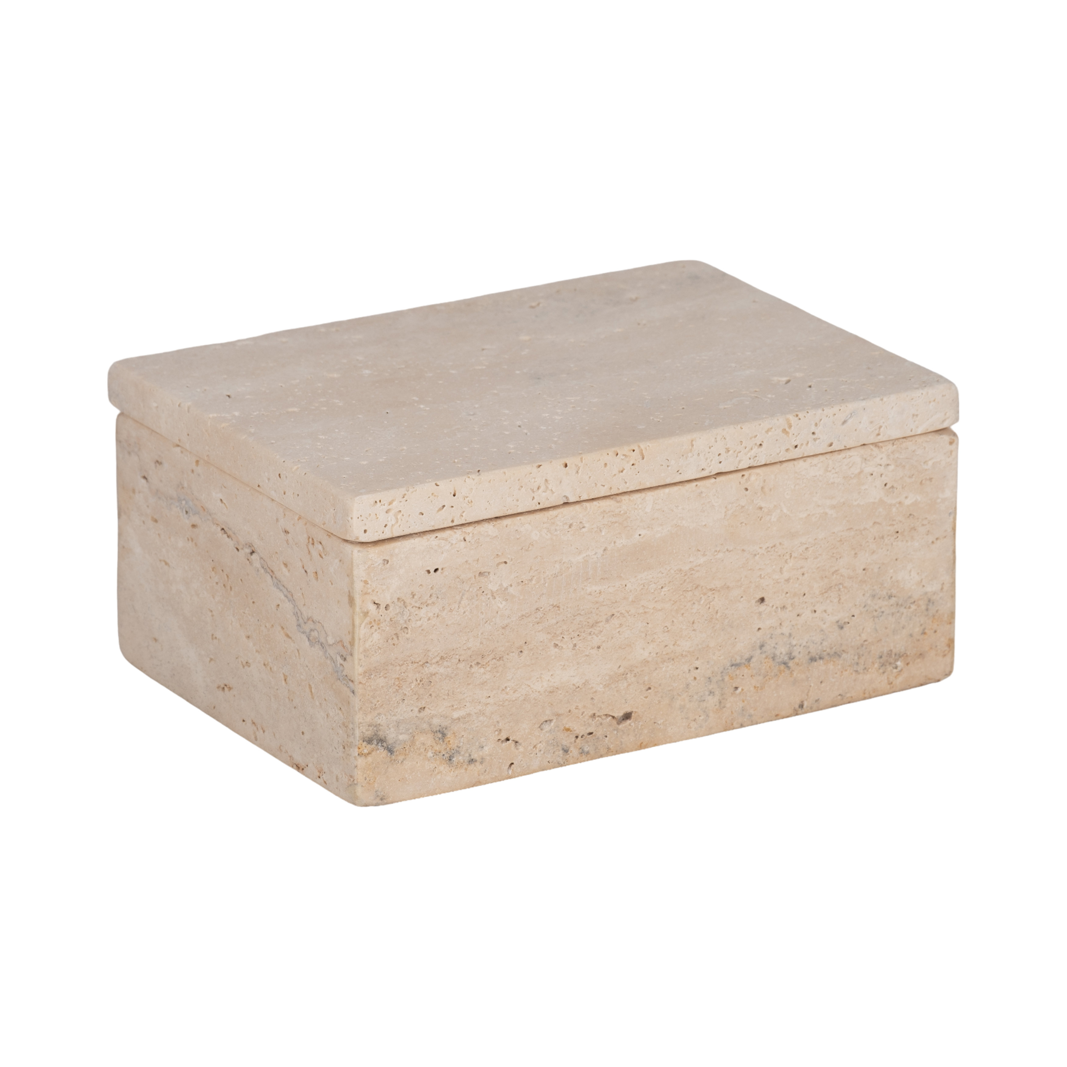Terra Travertine Decorative Box with Lid