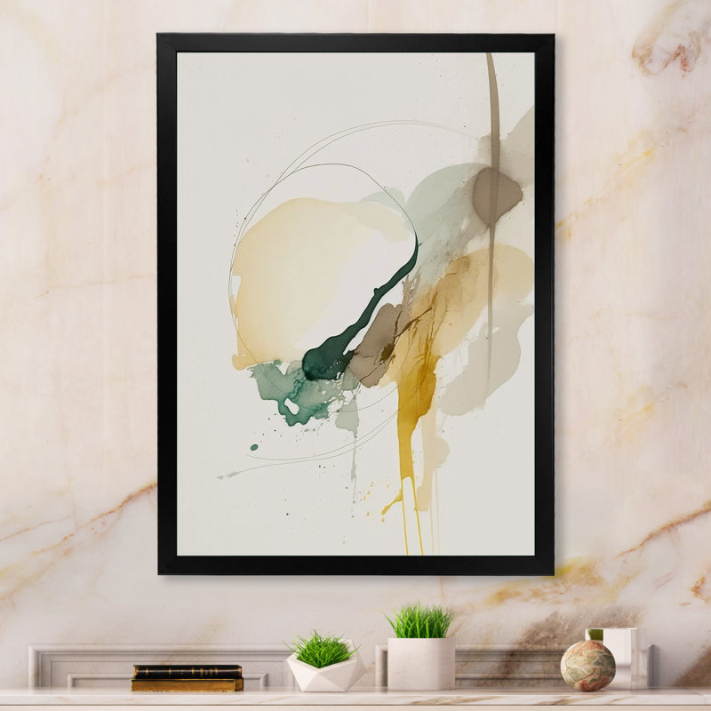 «Mustard Yellow Secrets I», reproduction sur toile, Impression noire sur toile encadrée, H 20 po x l 12 po x P 1 po