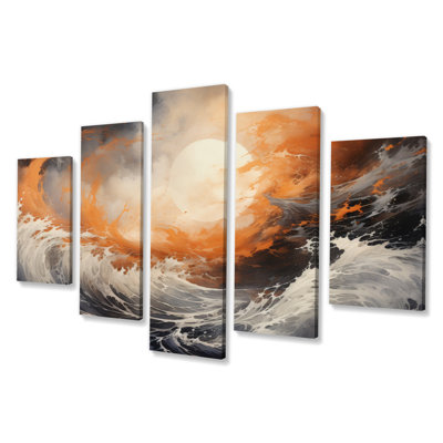  «Storms Rager Elements I - Décoration murale nautique et plage - 5 panneaux