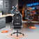 Adjustable Reclining Ergonomic Leather Swivel Computer And Racing Game Chair With Footstool(set of 2)
