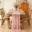 Chemin de table 6 pièces rose en étamine, chemin de table bohémien 10 pi rose pour la fête de Pâques