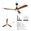 Hot Ventilateur de plafond moderne de 52 pouces avec moteur à courant continu réversible à télécommande 3 pales à intensité variable 3 couleurs