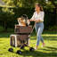 Poussette double pour animaux de compagnie pour chiens et chats, structure pliable, transport / fourre-tout convertible 3-en-1, roues antichoc, système de frein, laisses de sécurité fixes pour animaux de compagnie de petite et moyenne taille (kaki)-134381392