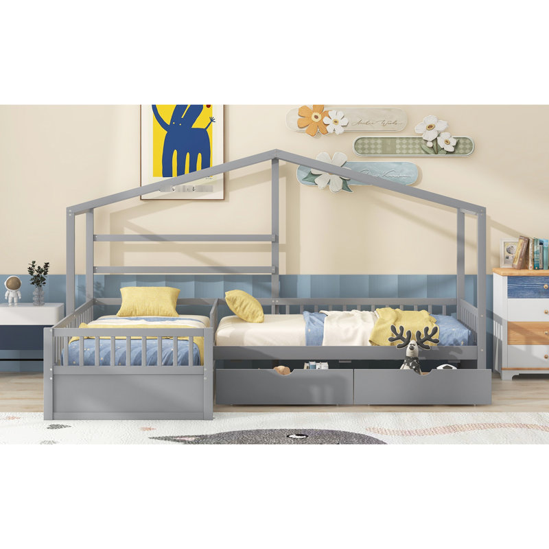 Lit plateforme blanc avec rangement à 3 tiroirs - Option de sommeil pratique dans des boîtes robustes et robustes, Blanc