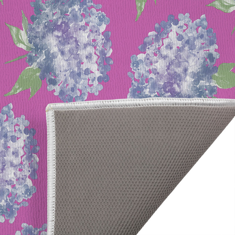 Tapis de bain Hydrangea Love, Simple - L 34 po x l 21 po, Rose