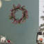 Couronne de Noël 18 pouces, décoration artificielle de baies givrées rouges, couronnes décoratives d'intérieur et d'extérieur