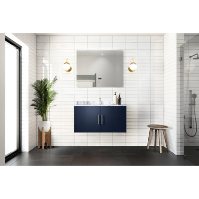 Meuble-lavabo Woodham Miroir - surface à gratter, boîte de rangement spacieuse pour les rayures et les taches, tiroir