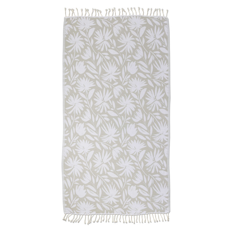 Serviette de plage en coton biologique Antalya, Gris