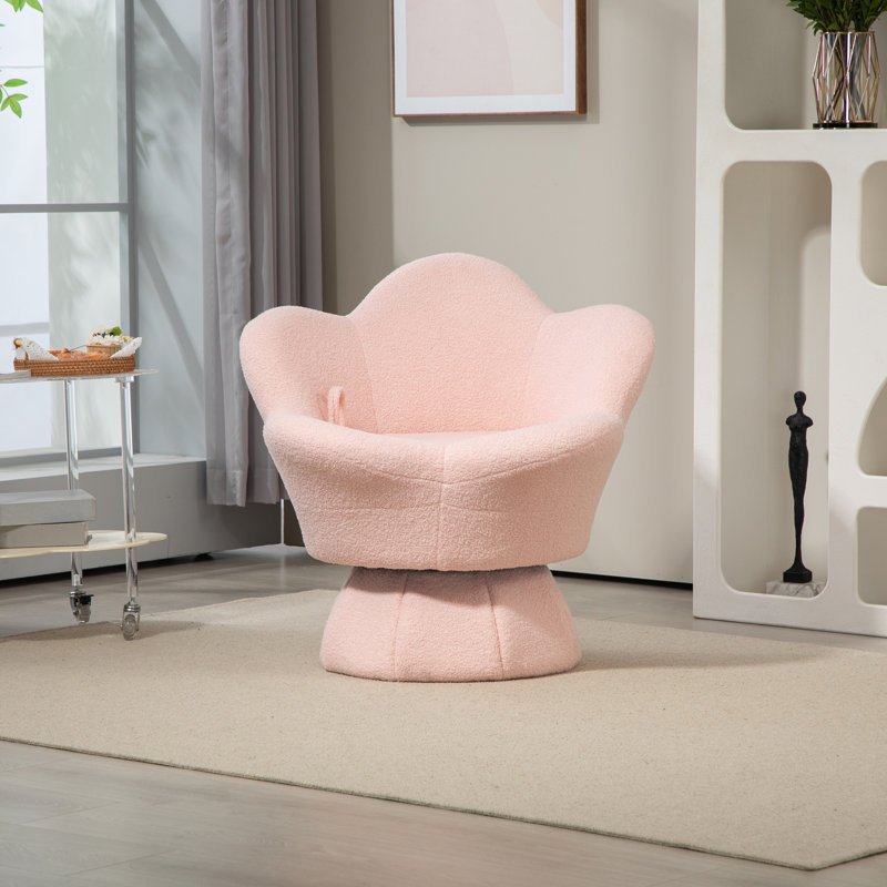 Fauteuil pivotant à 360 degrés, Tissu rose