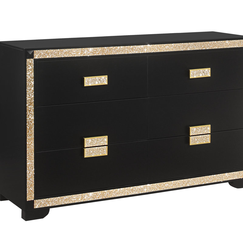 Commode noire / dorée