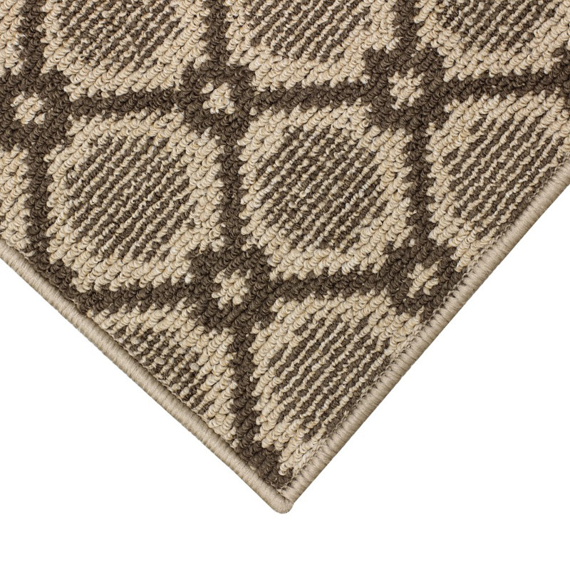 Florance Non-Slip Geometric Doormat, Brown, 0.5cm H x 120cm W x 80cm L