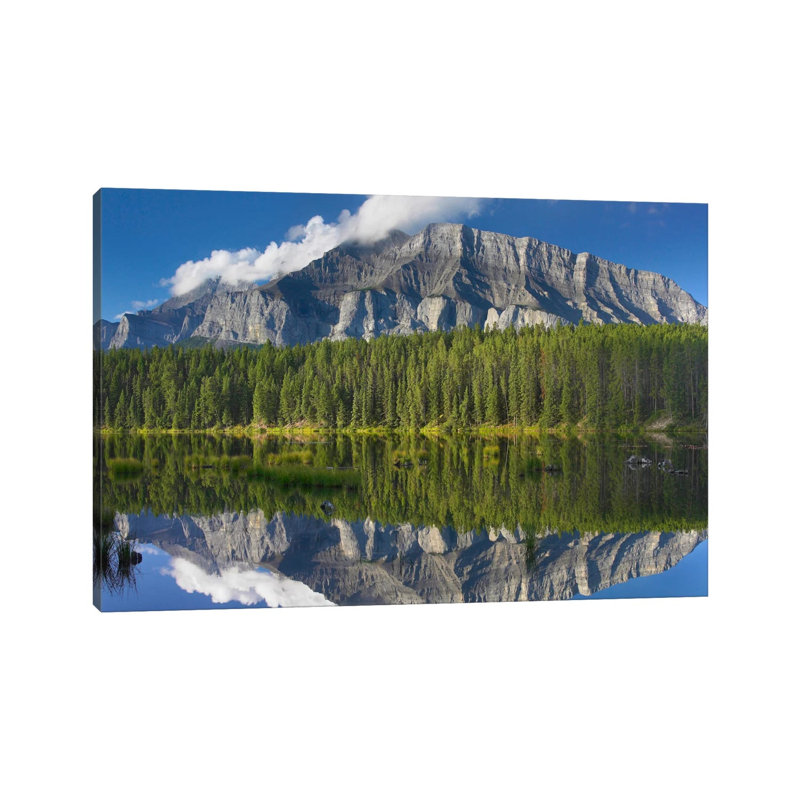 Mount Rundle And Boreal Forest Reflected In Johnson Lake, Banff National Park, Alberta, Canada III by Tim Fitzharris - Gallery-Wrapped Canvas Giclée on Canvas