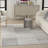 Abstract Machine Woven Polypropylene/Polyester Area Rug in Gray-89957780