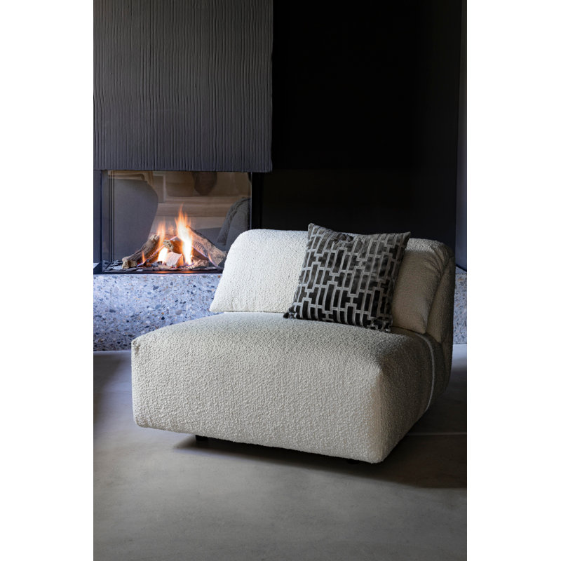 Fauteuil de chambre en polyester 37 po Wings, Mélange de polyester blanc