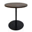 Ensemble de 2 tables d'appoint gigognes rondes modernes, tables basses concentriques noyer et noires avec base en piédestal en métal