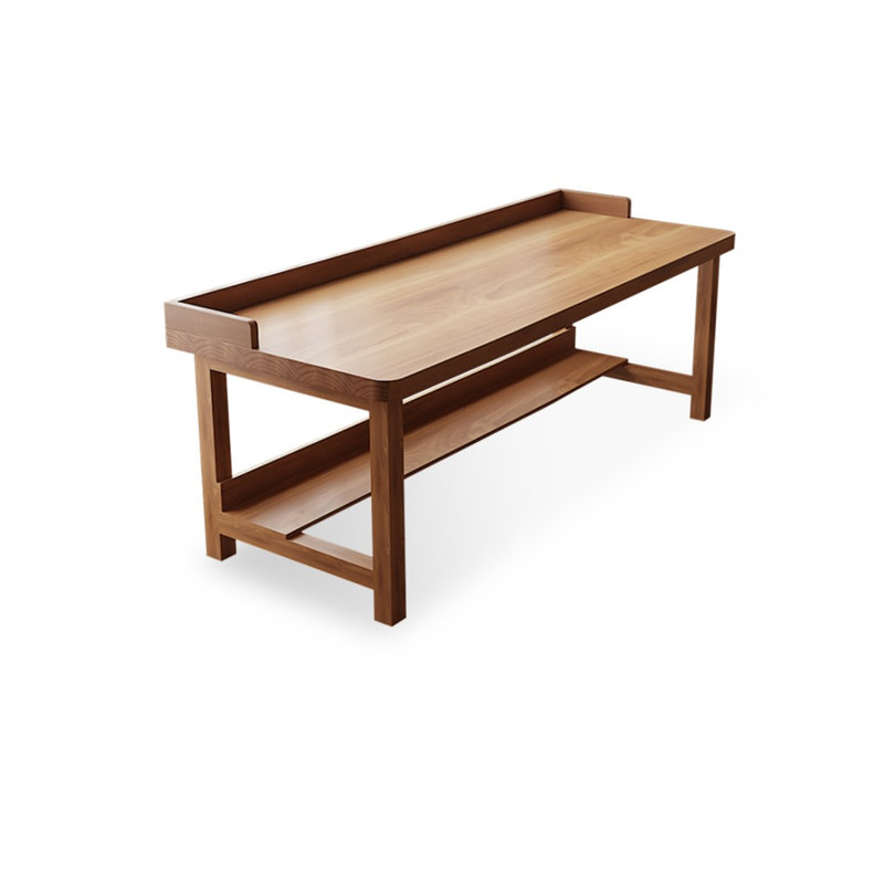 Bureau rectangulaire brun en bois massif, H 29,53 po x l 55,12 po x P 23,62 po