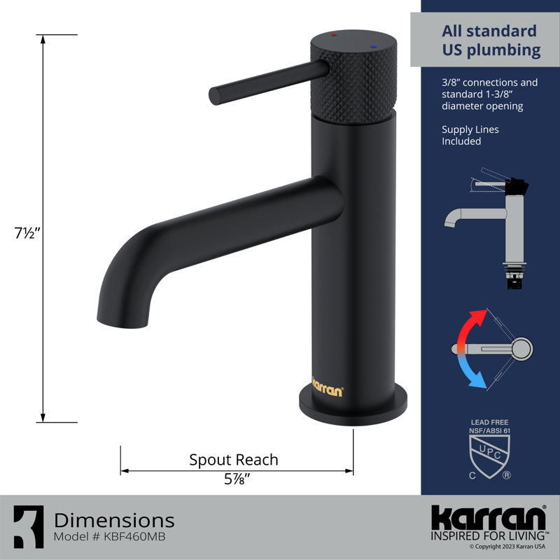 Tryst Single-handle Bathroom Faucet with Drain Assembly, Matte Black