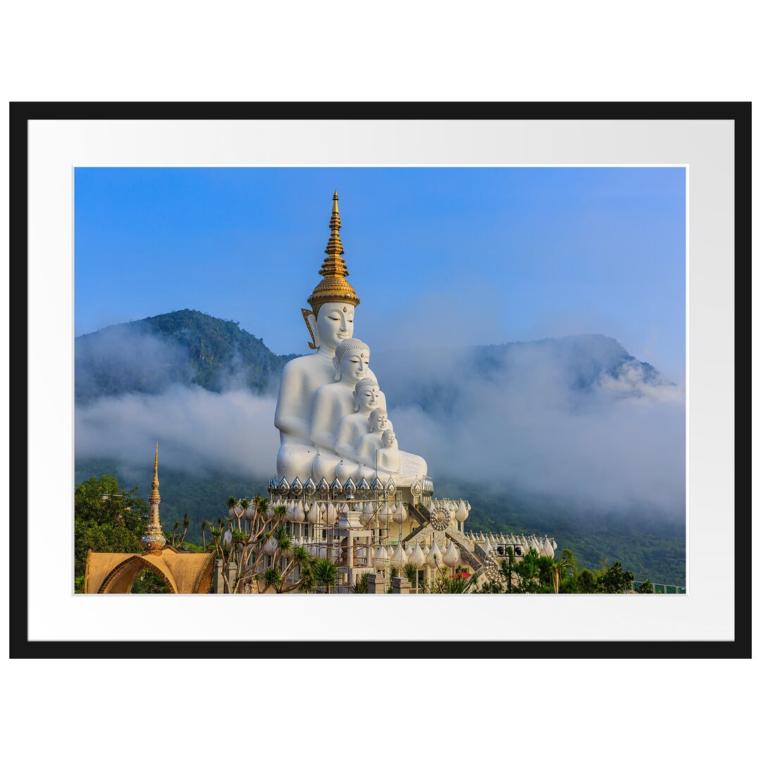 Gerahmtes Poster Buddha-Skulptur in Thailand