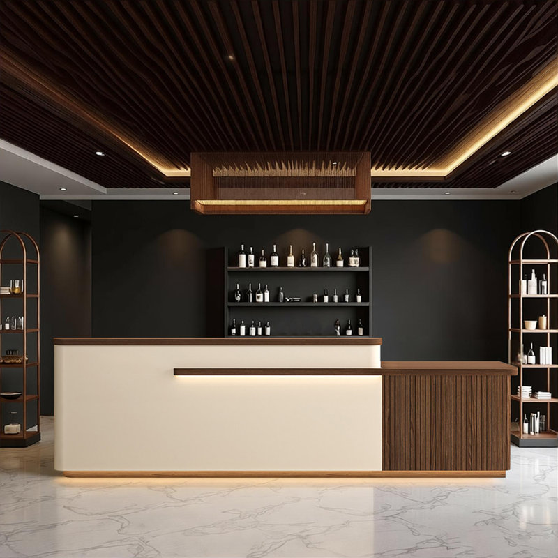 Retro Chic Jackson - Pratique et polyvalent pour les bars, les salons, les pubs et les lieux de divertissement, Beige/Black
