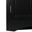 Armoire de salle de bain moderne et triangulaire noire avec tablettes réglables et look élégant pour l'organisation à la maison-121110210