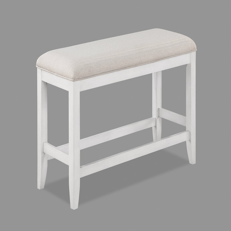 Banc de salle à manger à hauteur de comptoir 1 pièce, Blanc, Blanc