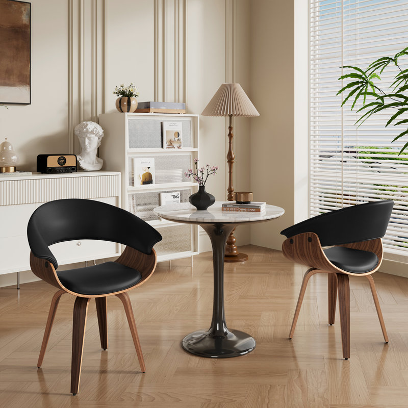 Chaise de salle à manger rembourrée Modern, Noir