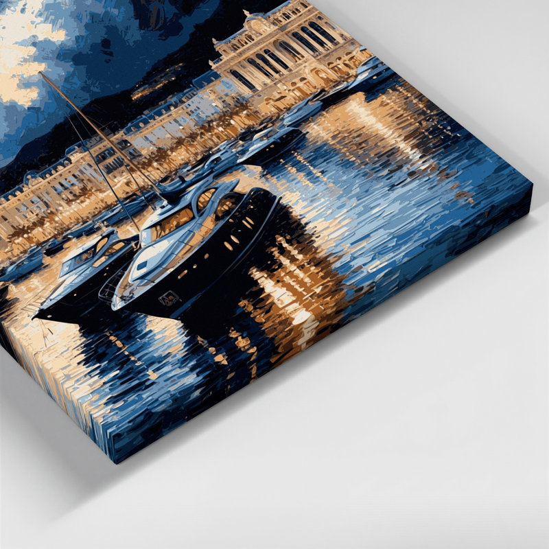 Art mural sur toile gris «Cities Monaco», H 11 po x l 14 po