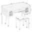 Ensemble de coiffeuse et coiffeuse Elegant Vanity, coiffeuse moderne avec organisateur, bureau d'écriture, port de charge-653930243