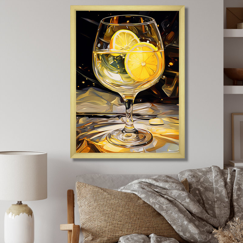 " Goblets Glow ", Gold Single Picture Framed, 40" H x 30" W x 1.5" D
