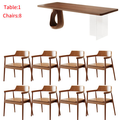 Modern simple style solid wood acrylic table set